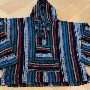 Vel-Mex striped Mexican Baja  hoodie - size L